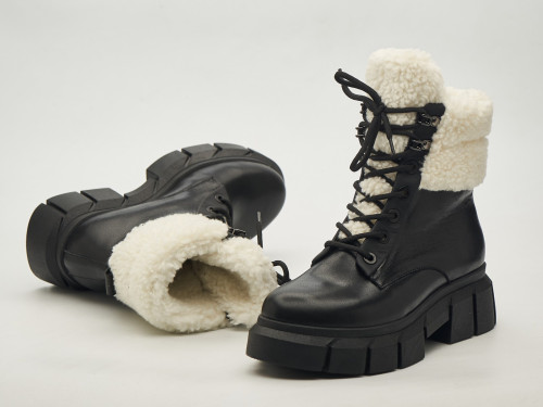 Женские зимние ботинки 23-101 черные - Основные контакты 04