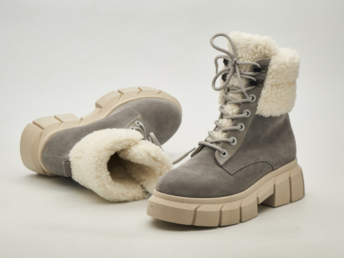 Жіночі зимові ботинки 23-101 сірі - Основні контакти 03