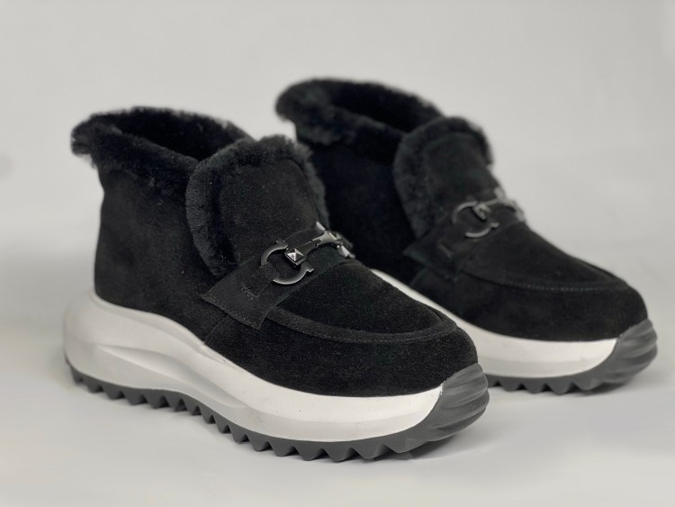 Жіночі  хутряні ботинки 25-951 ч\з - Основні контакти 02