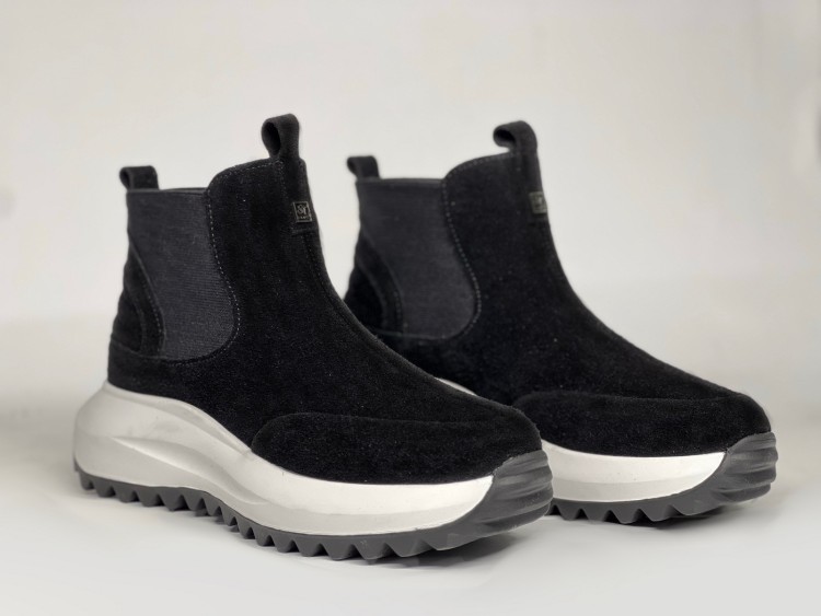 Жіночі хутряні  ботинки челсі 25-300 ч\з - Основні контакти 02