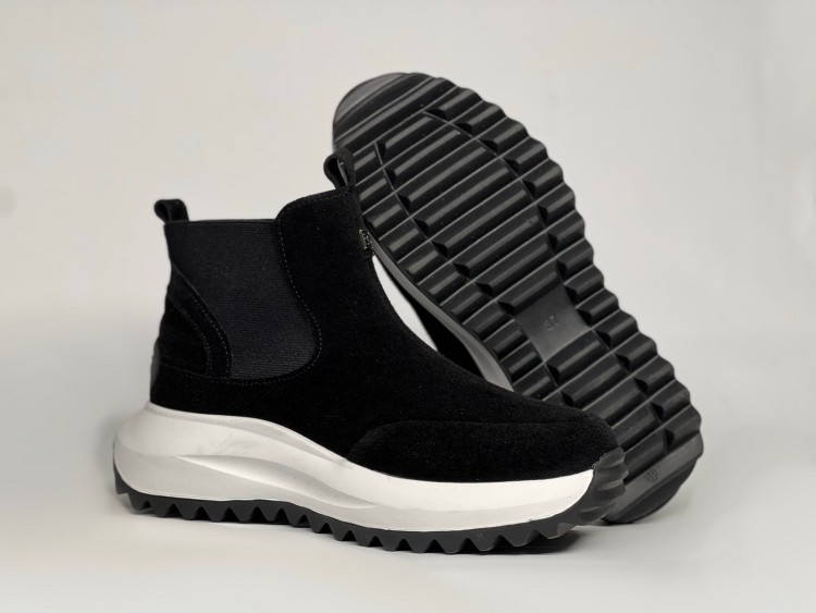 Жіночі хутряні  ботинки челсі 25-300 ч\з - Основні контакти 03