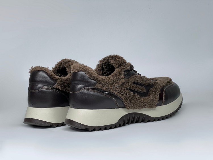 Жіночі кросівки на хутрі  25-931 шоколад - Основні контакти 04