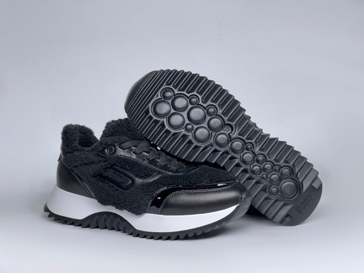 Жіночі хутряні кросівки 25-931 чорні - Основні контакти 03