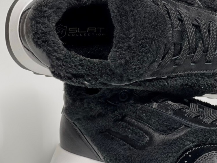 Жіночі хутряні кросівки 25-931 чорні - Основні контакти 05