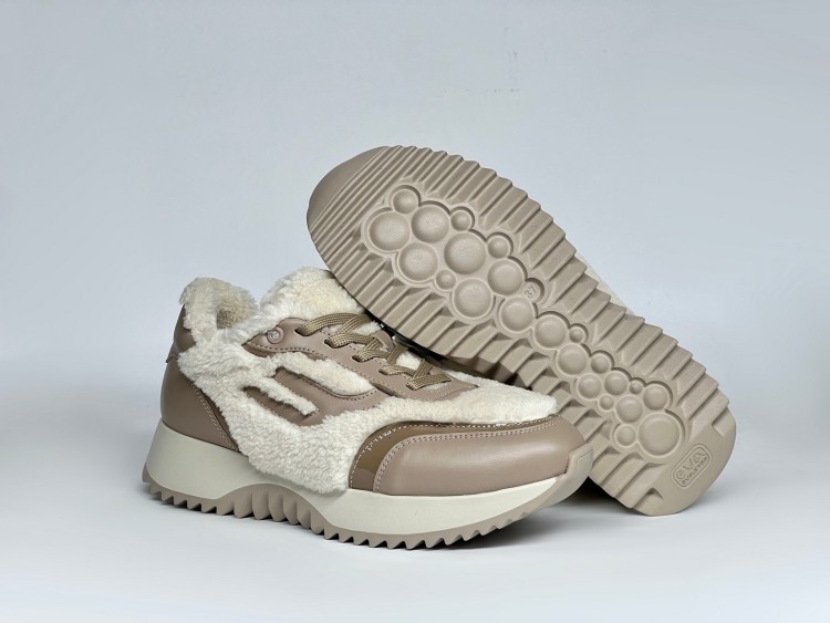 Жіночі хутряні кросівки 25-931 капучино - Основні контакти 03