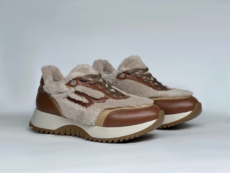 Жіночі  хутряні кросівки 25-931 руді - Основні контакти 02