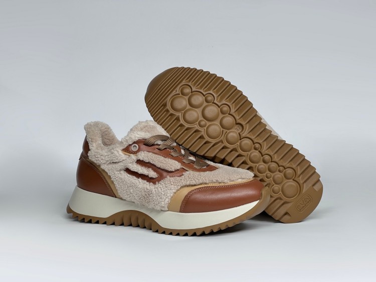 Жіночі  хутряні кросівки 25-931 руді - Основні контакти 03