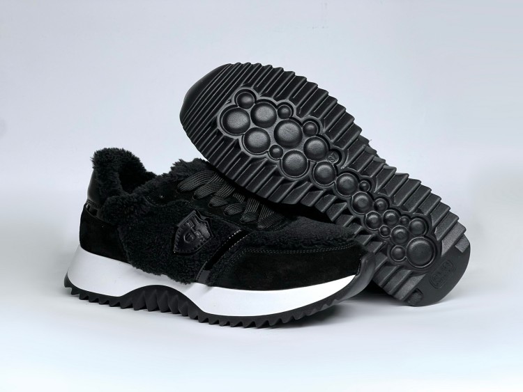 Жіночі хутряні кросівки 25-325 чорні - Основні контакти 03