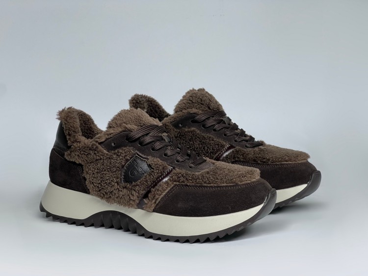 Жіночі хутряні кросівки 25-325 шоколад - Основні контакти 02