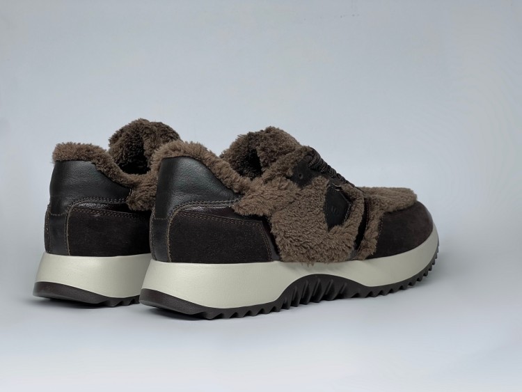 Жіночі хутряні кросівки 25-325 шоколад - Основні контакти 04