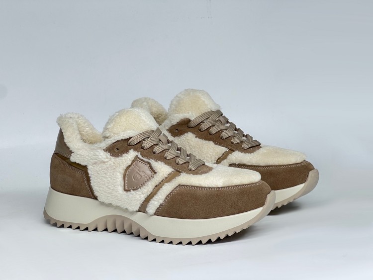 Жіночі хутряні кросівки 25-325 капучино - Основні контакти 02