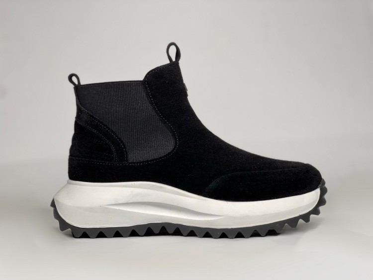 Жіночі хутряні  ботинки челсі 25-300 ч\з - Основні контакти 01 