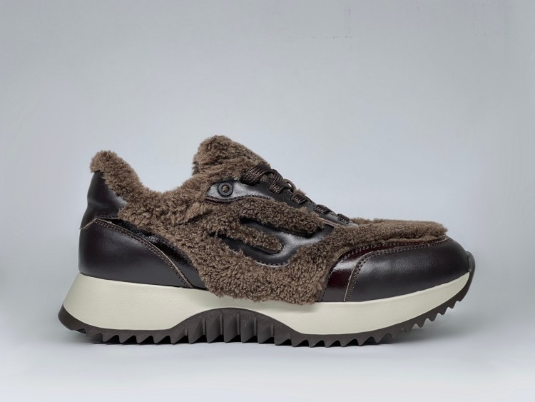 Жіночі кросівки на хутрі  25-931 шоколад - Основні контакти 01 