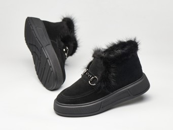 Женские зимние ботинки 25-951 черный замш - Основные контакты 